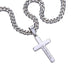 Defiance Cross Necklace – Polished Stainless Steel Cuban Chain - Bubble Gum Wink
