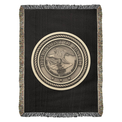 Department of Justice Woven Throw Blanket – Integrity and Justice for All - Bubble Gum Wink