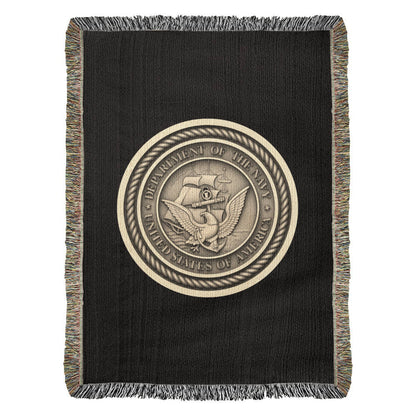 Department of the Navy Woven Throw Blanket – Service, Honor, Commitment - Bubble Gum Wink