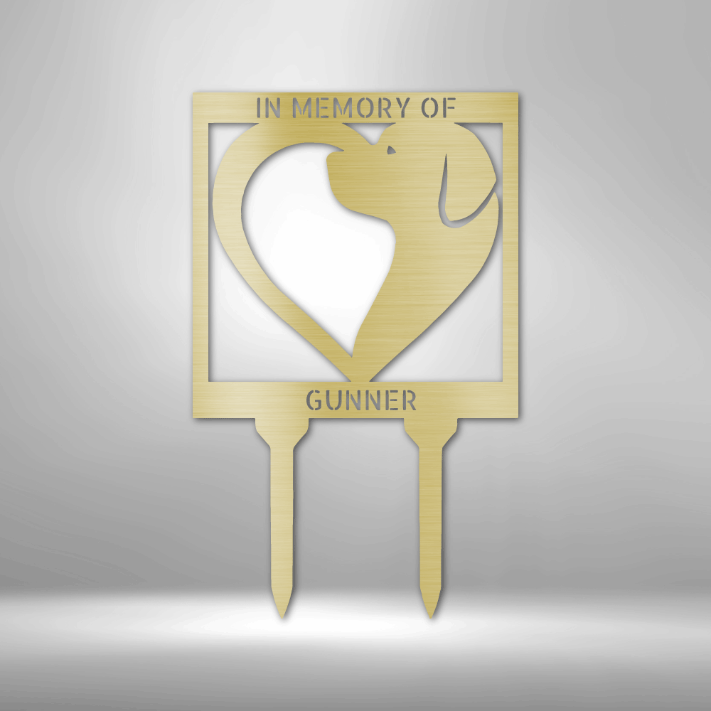 Dog Love Stake - Steel Sign - Bubble Gum Wink