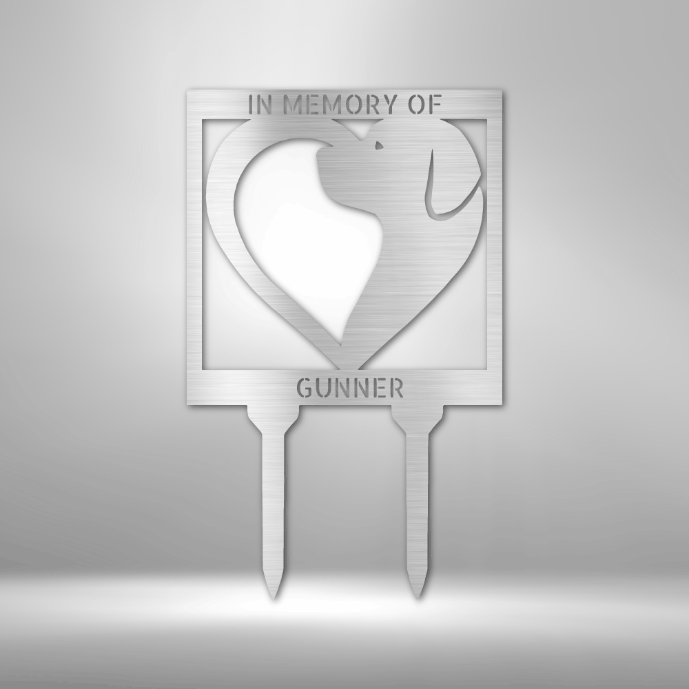 Dog Love Stake - Steel Sign - Bubble Gum Wink