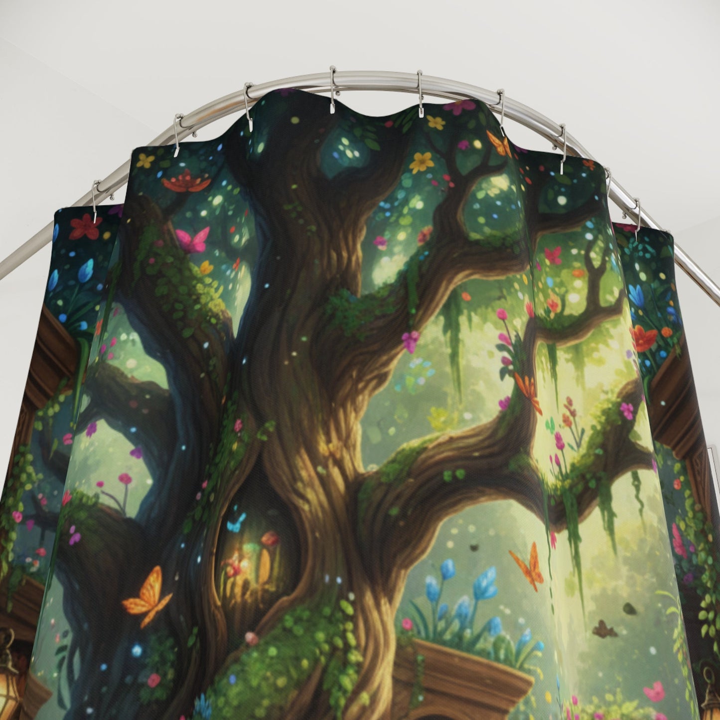 Enchanted Garden Library Shower Curtain - Bubble Gum Wink