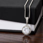 Eternal Hope Necklace | Cushion - Cut Sparkle in White Gold Finish - Bubble Gum Wink