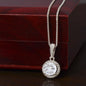 Eternal Hope Necklace | Cushion - Cut Sparkle in White Gold Finish - Bubble Gum Wink