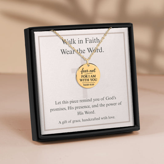 Fear Not Coin Necklace – Isaiah 41:10 Christian Jewelry - Bubble Gum Wink