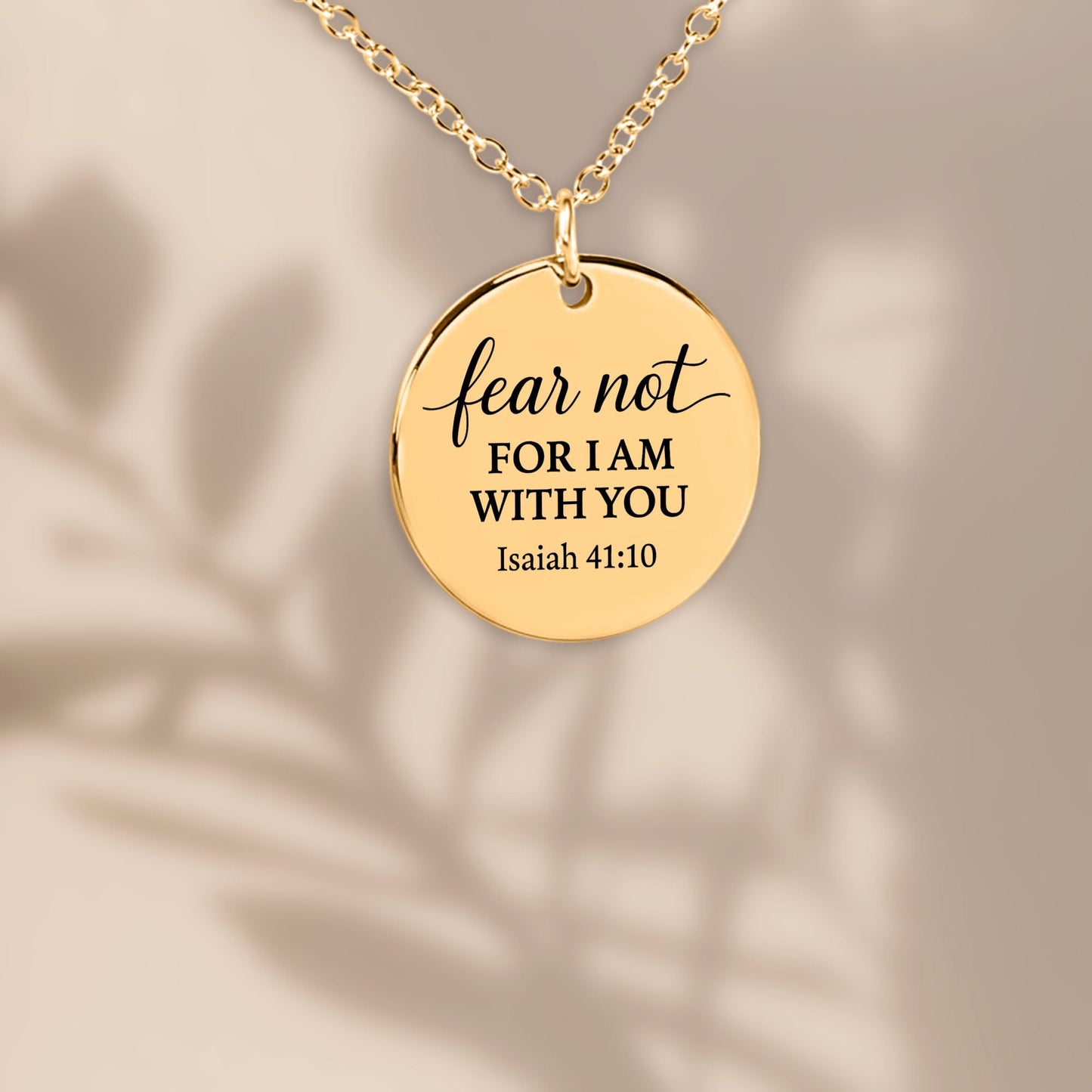 Fear Not Coin Necklace – Isaiah 41:10 Scripture Pendant - Bubble Gum Wink