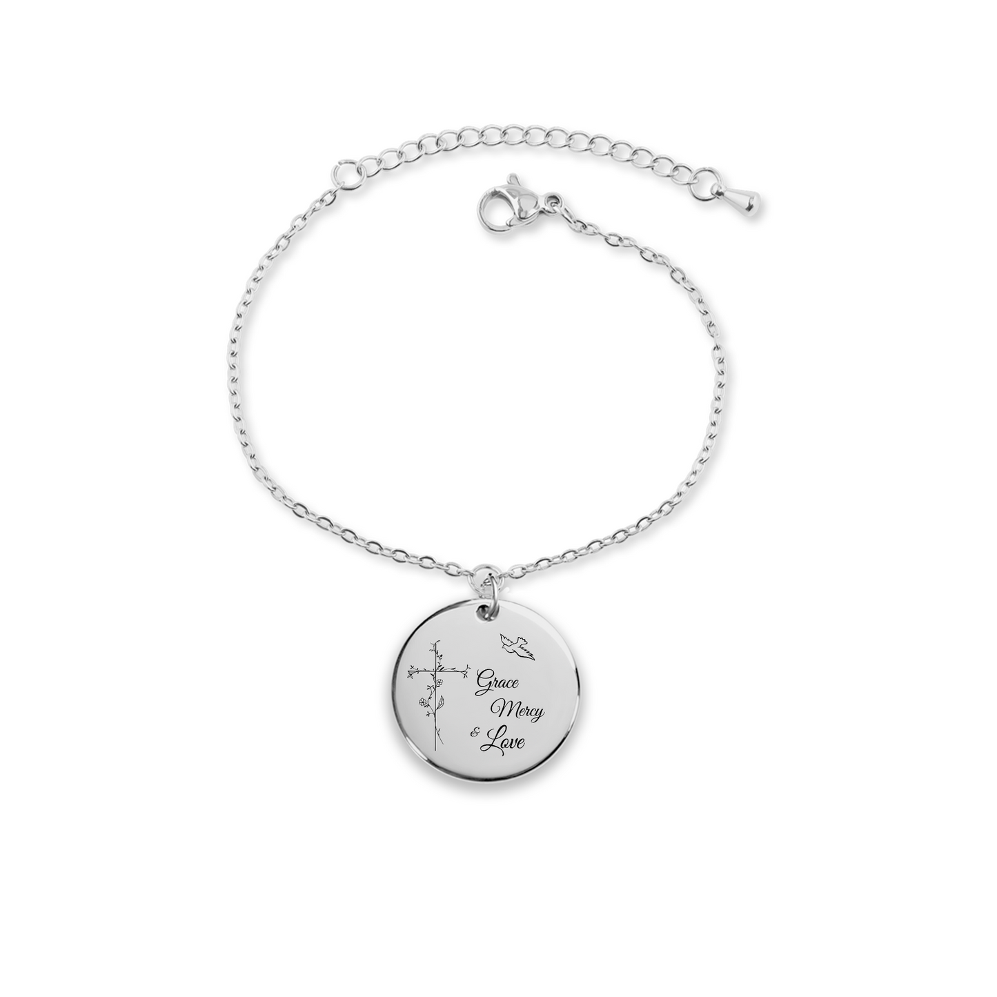 Grace, Mercy & Love Coin Bracelet [Personalized]