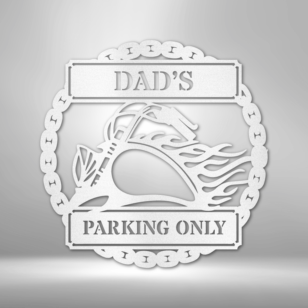 Flaming Hog Garage Sign – Dad’s Motorcycle Parking Steel Plaque - Bubble Gum Wink