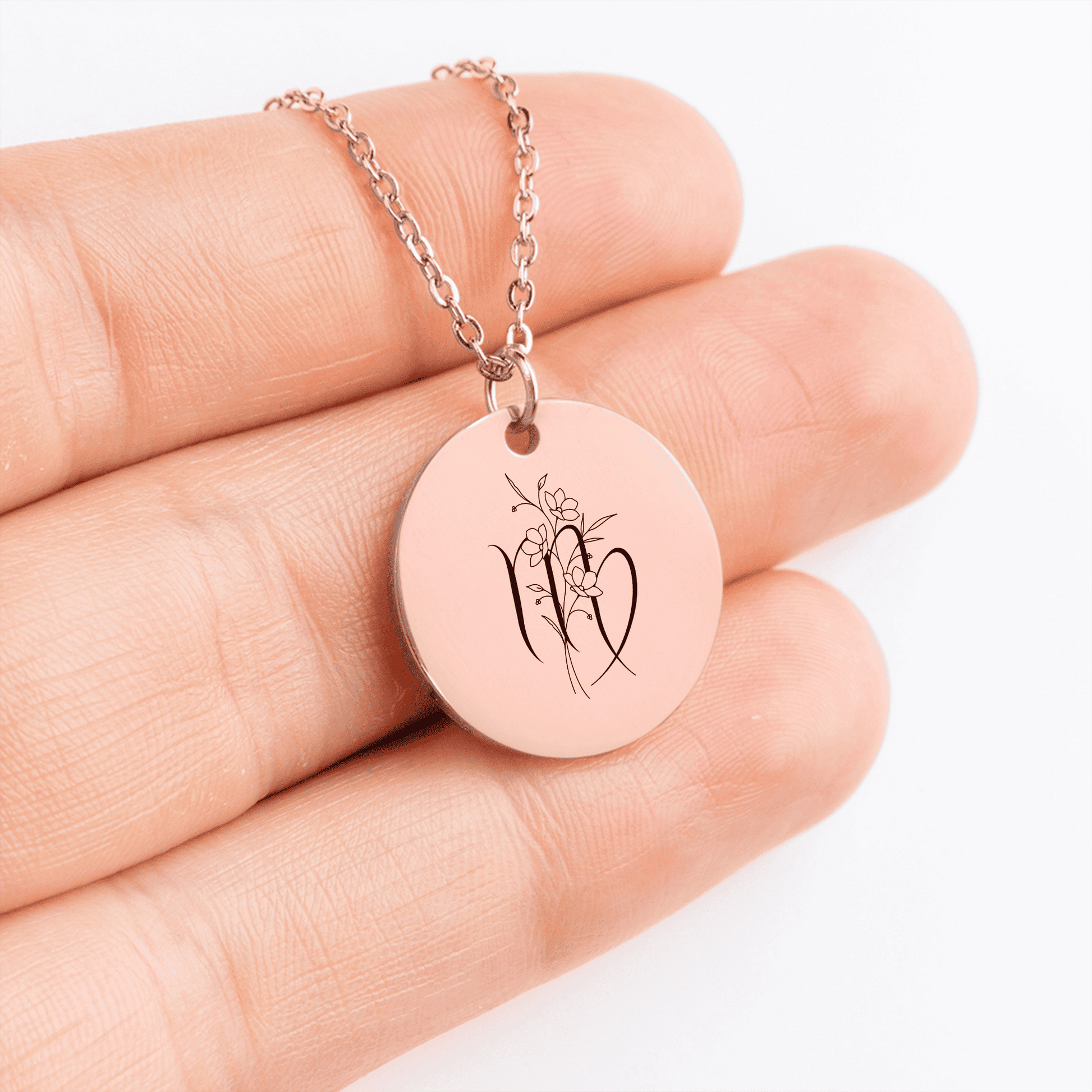 Floral Zodiac Coin Necklace [Your Sign] – Personalized - Bubble Gum Wink