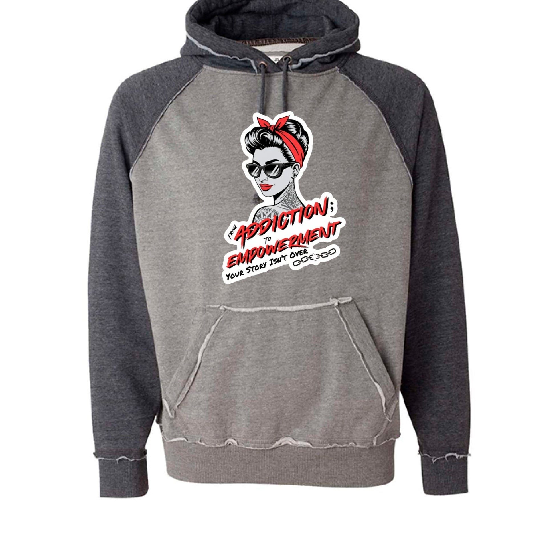 From Addiction to Empowerment | Fierce Raglan Hoodie - Bubble Gum Wink