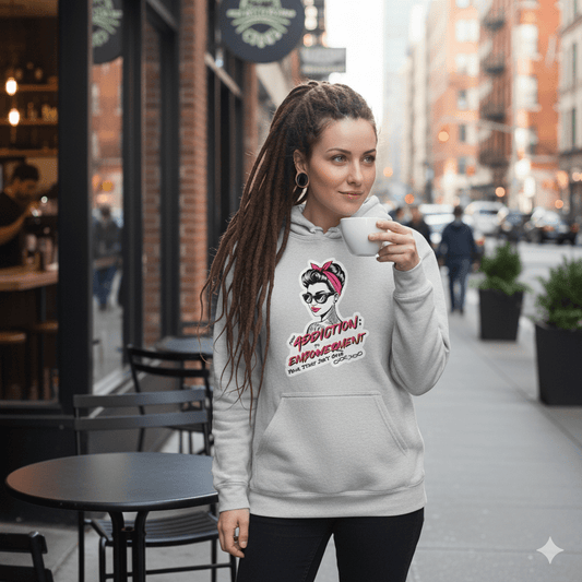 From Addiction to Empowerment | Premium Fleece Hoodie - Bubble Gum Wink