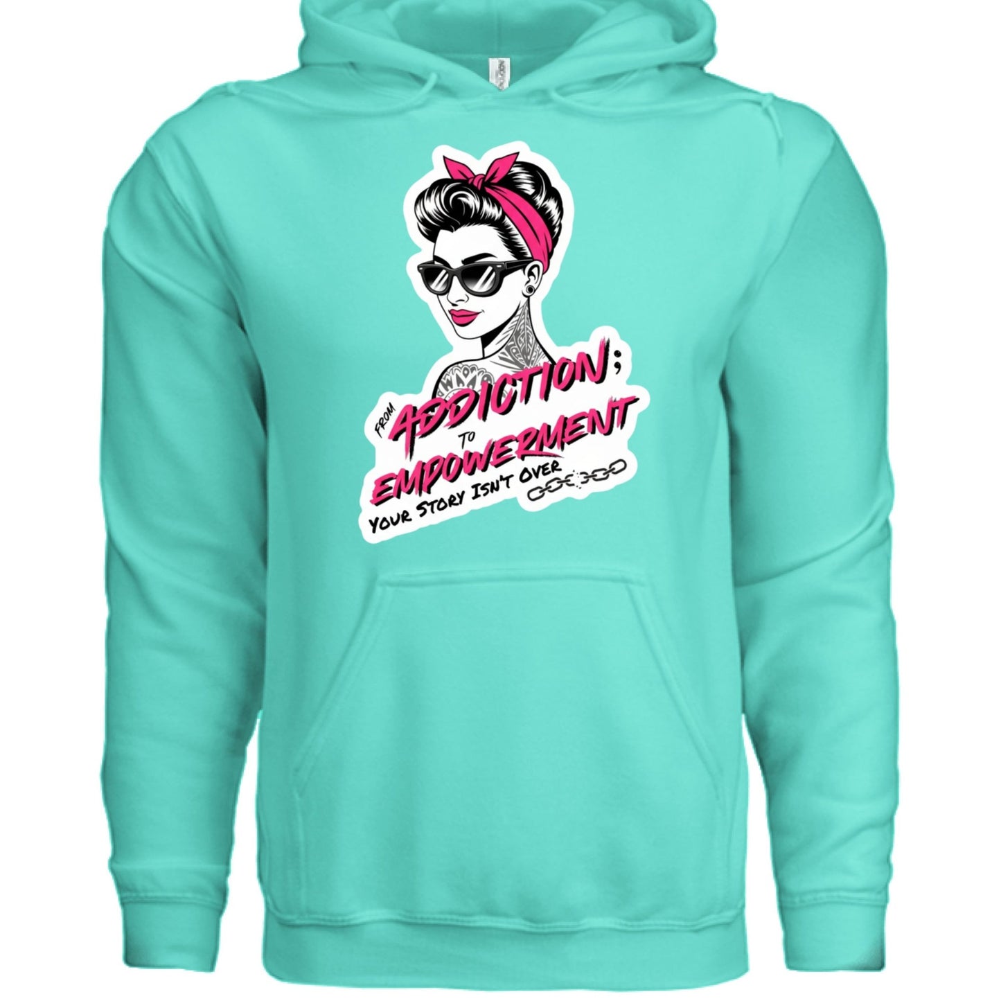 From Addiction to Empowerment | Premium Fleece Hoodie - Bubble Gum Wink