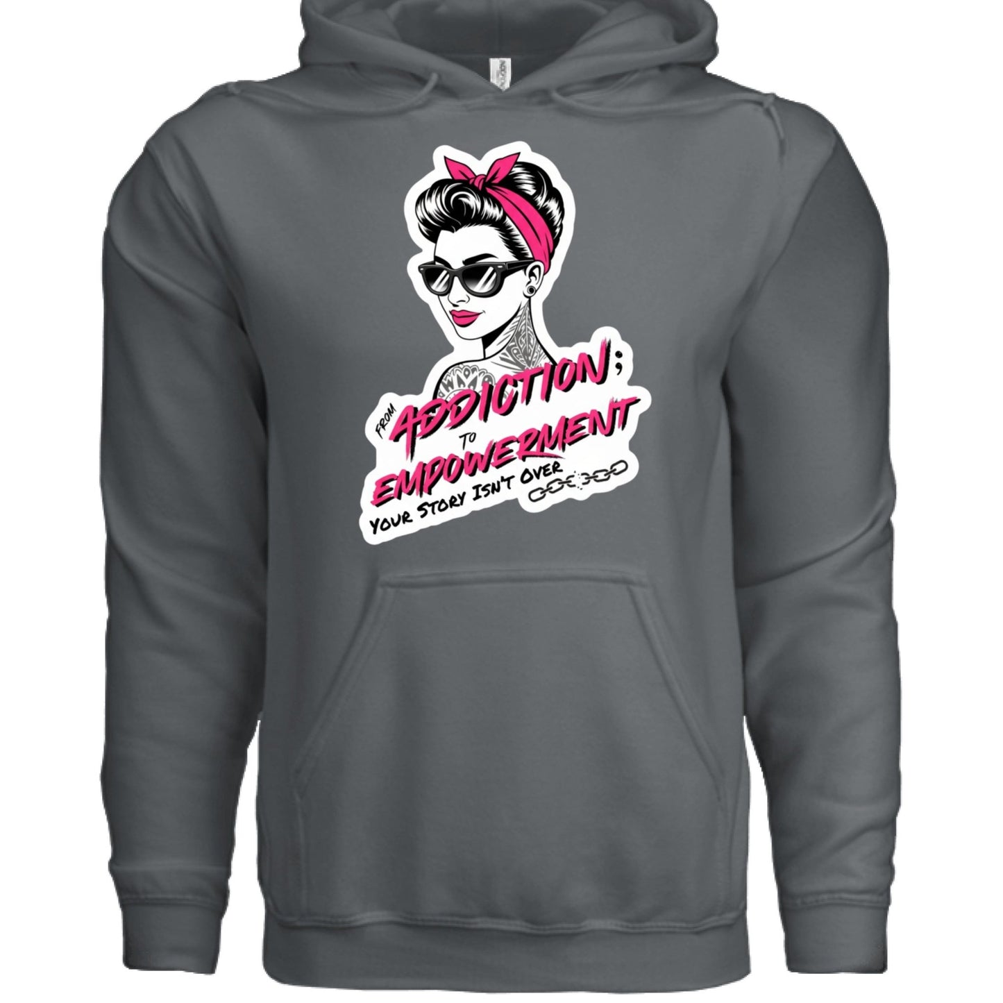 From Addiction to Empowerment | Premium Fleece Hoodie - Bubble Gum Wink