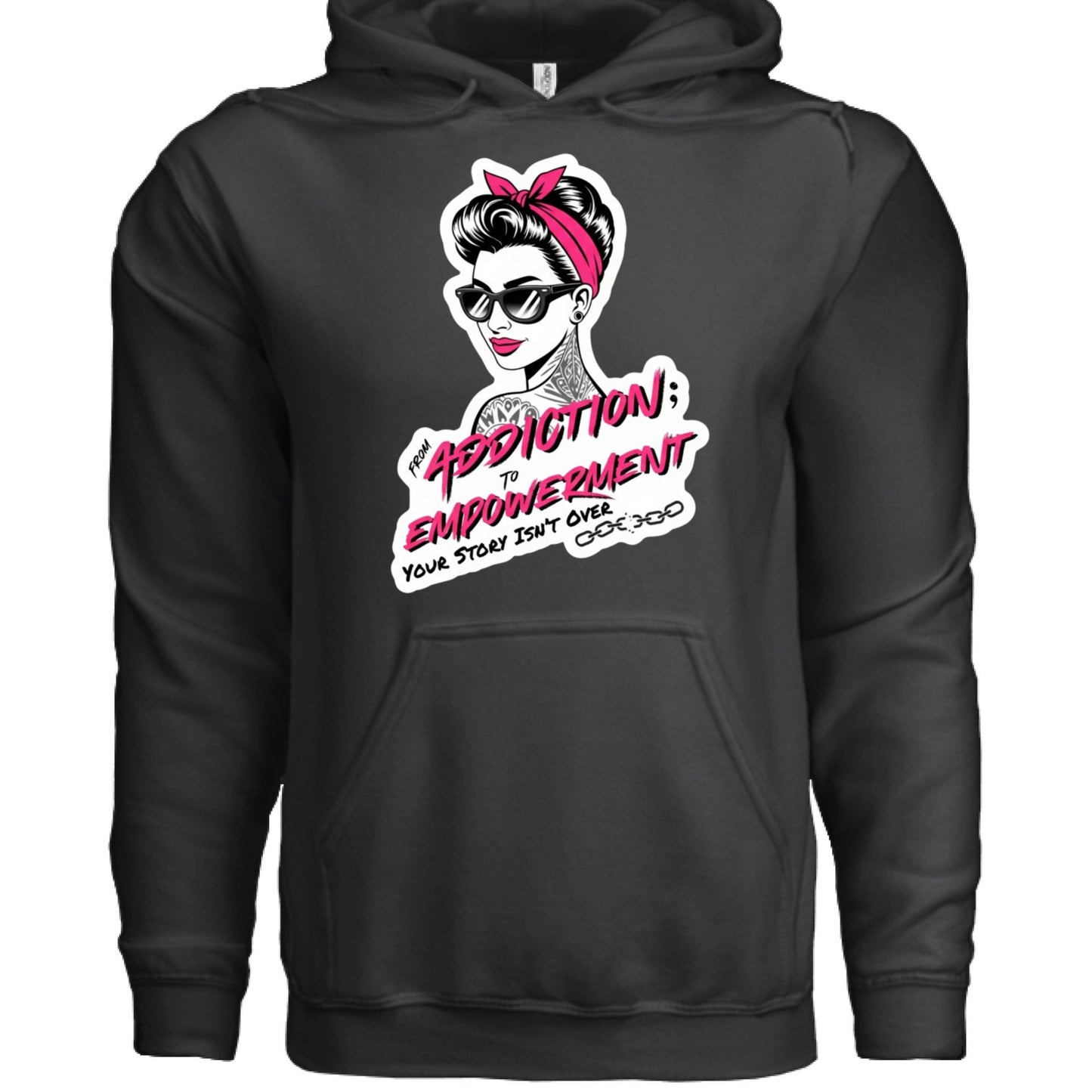 From Addiction to Empowerment | Premium Fleece Hoodie - Bubble Gum Wink