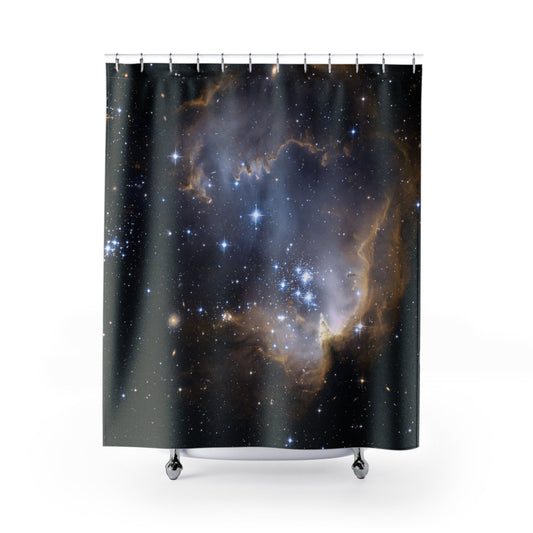 Galaxy Nebula Shower Curtain | Space Stars Cosmic Bathroom Decor - Bubble Gum Wink