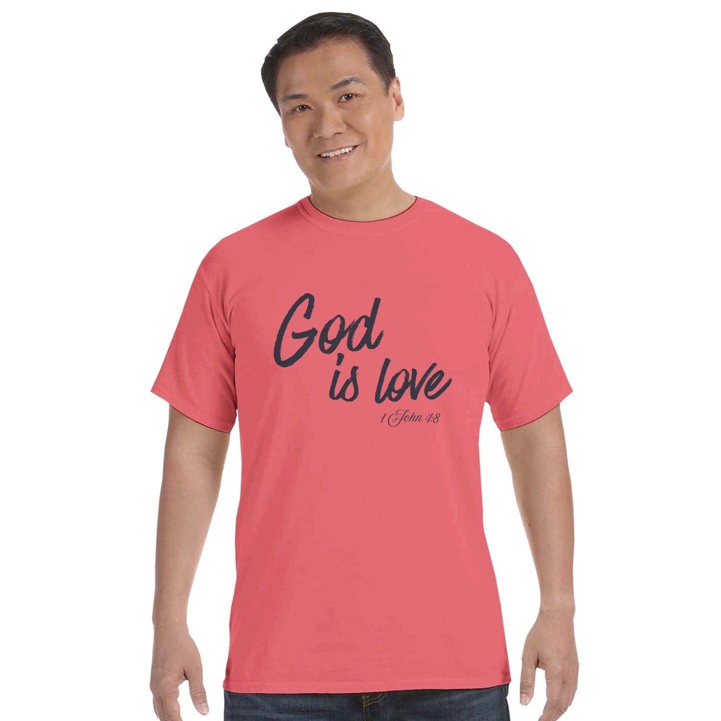 God Is Love Faith Forward Tee - Bubble Gum Wink