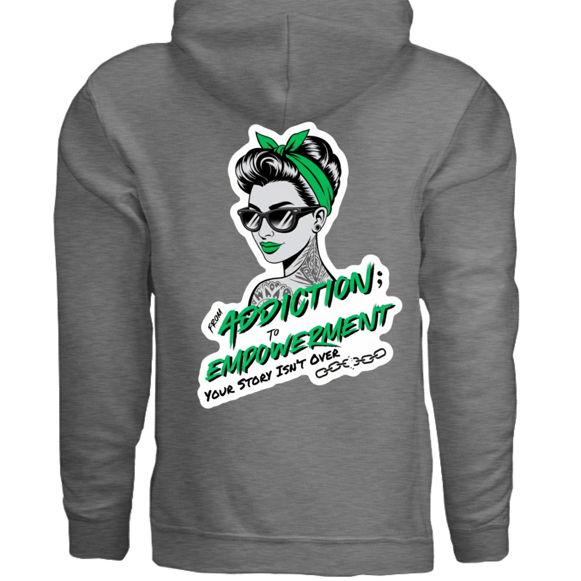 Green Addiction → Empowerment Hoodie | Fierce Sweatshirt - Bubble Gum Wink