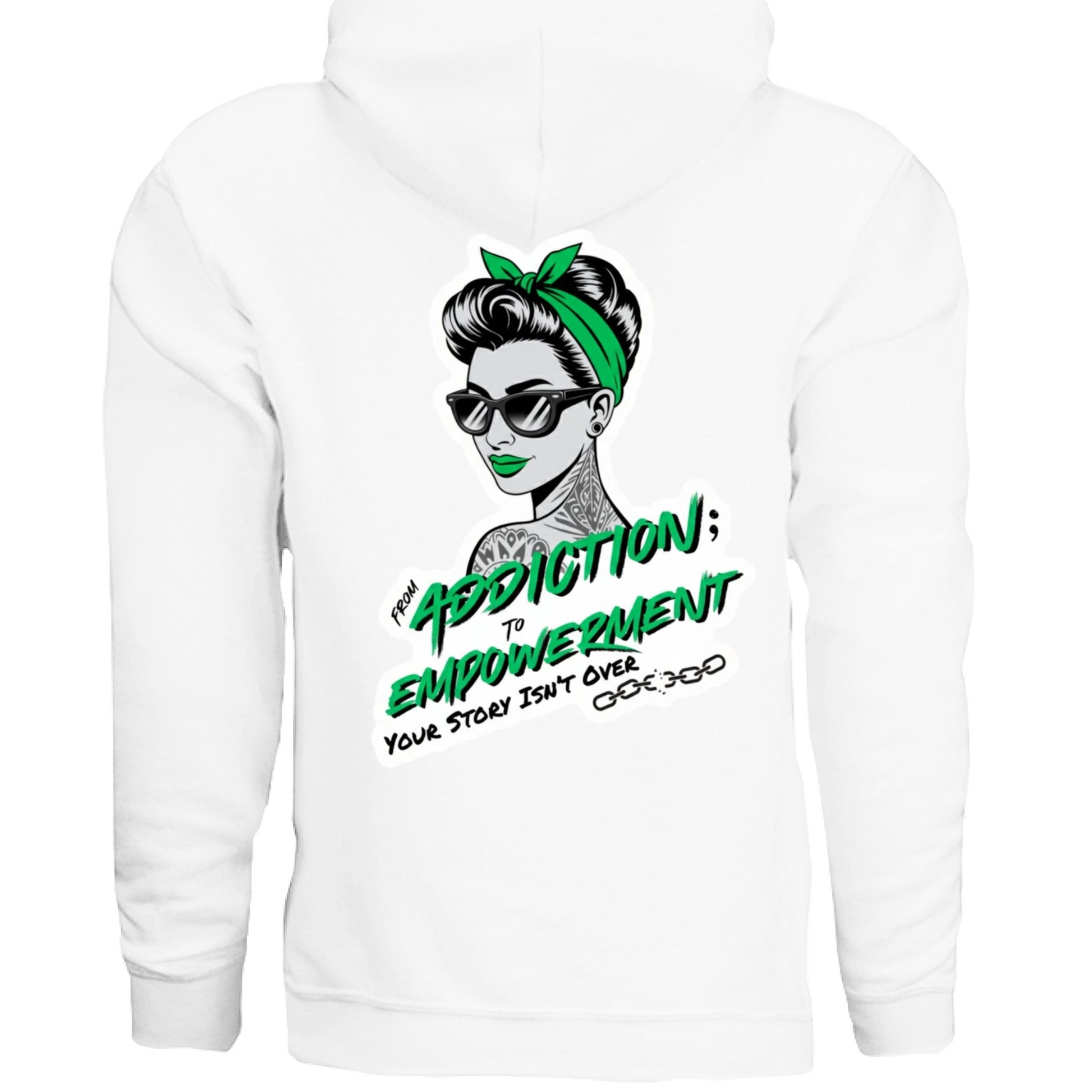 Green Addiction → Empowerment Hoodie | Fierce Sweatshirt - Bubble Gum Wink