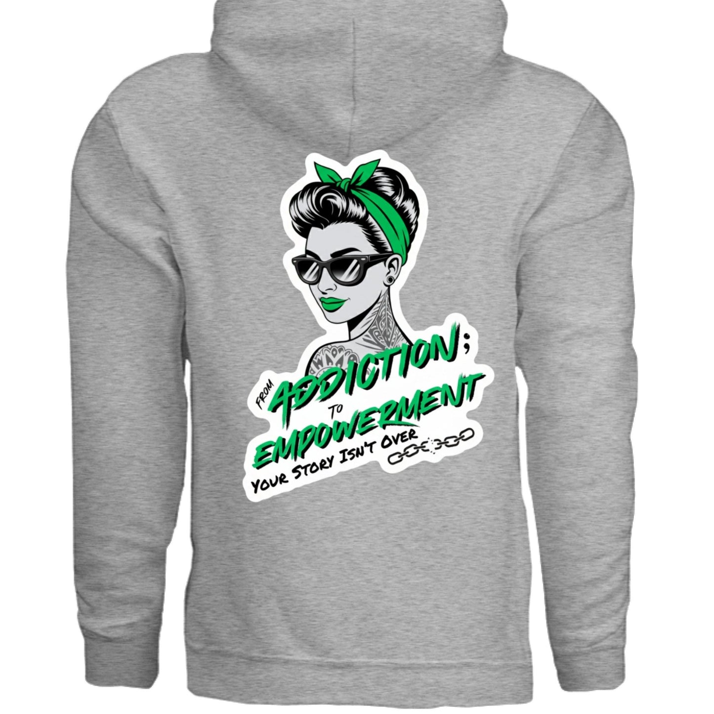 Green Addiction → Empowerment Hoodie | Fierce Sweatshirt - Bubble Gum Wink