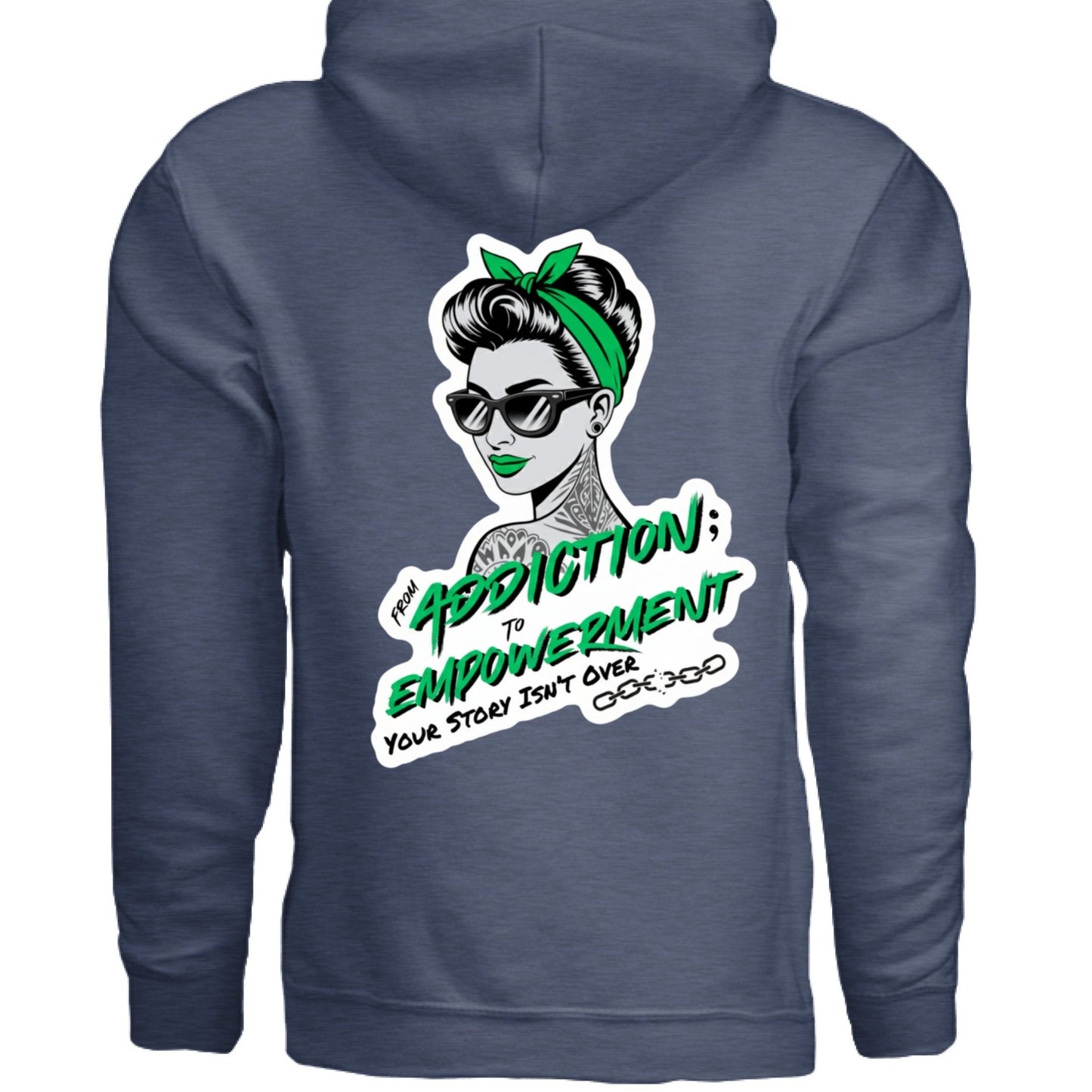 Green Addiction → Empowerment Hoodie | Fierce Sweatshirt - Bubble Gum Wink