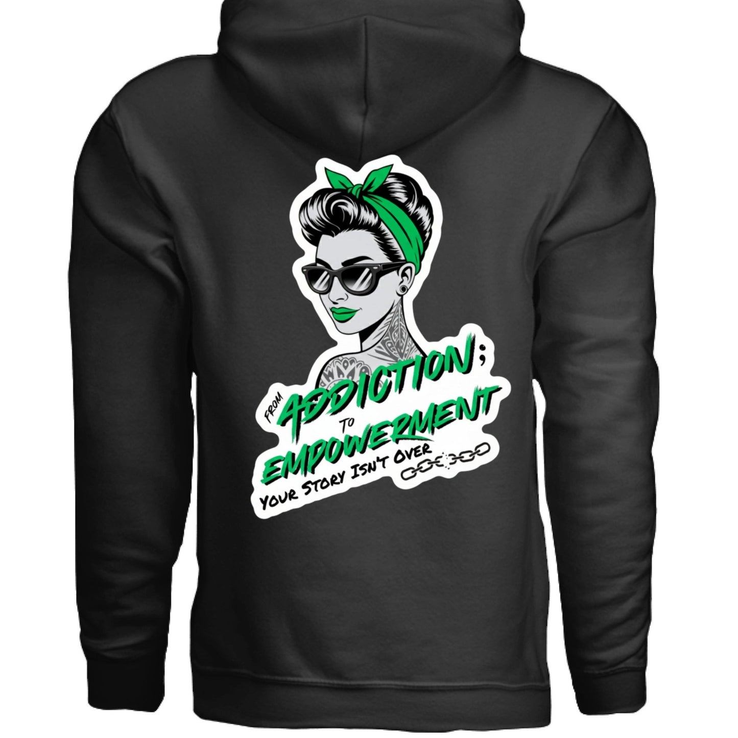 Green Addiction → Empowerment Hoodie | Fierce Sweatshirt - Bubble Gum Wink