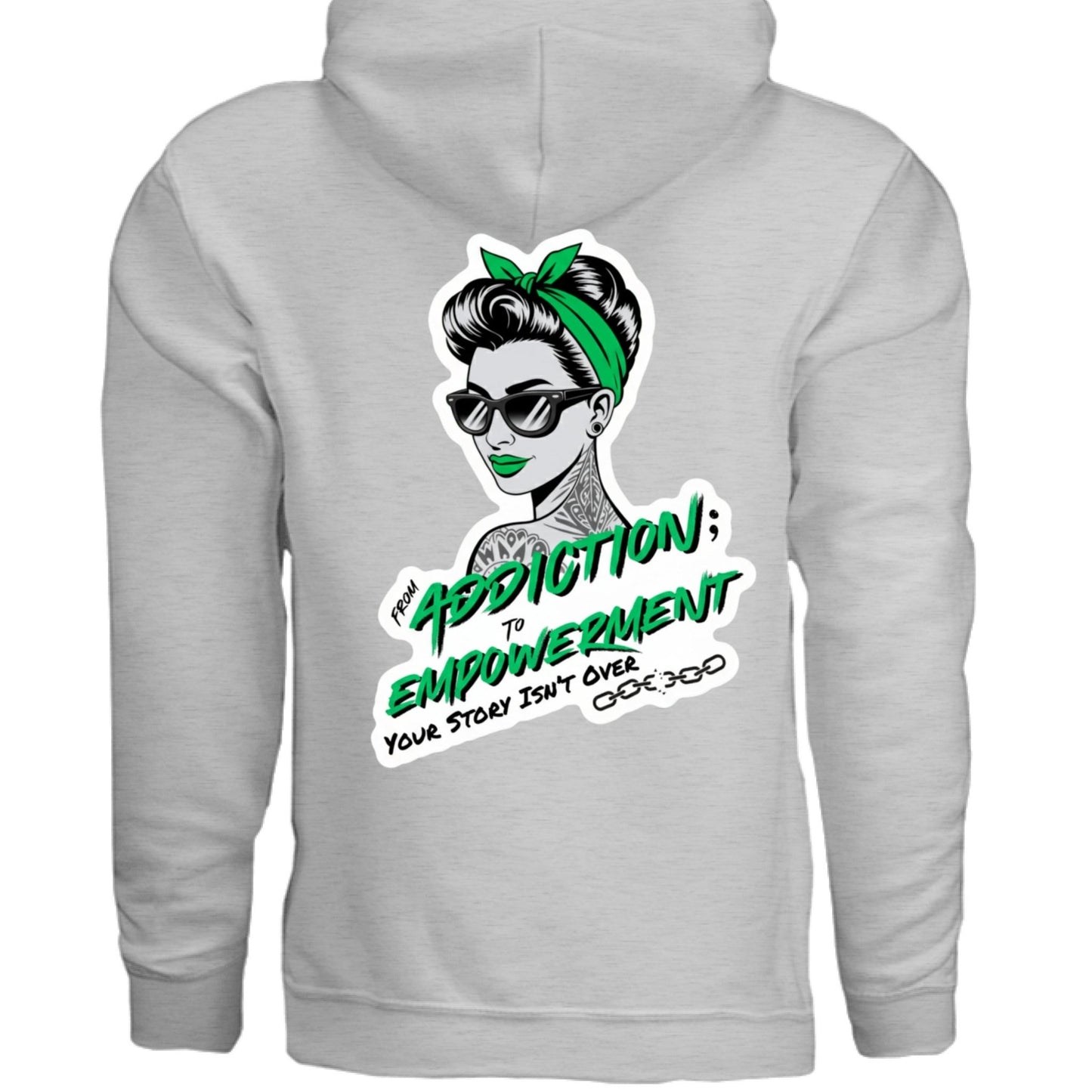 Green Addiction → Empowerment Hoodie | Fierce Sweatshirt - Bubble Gum Wink