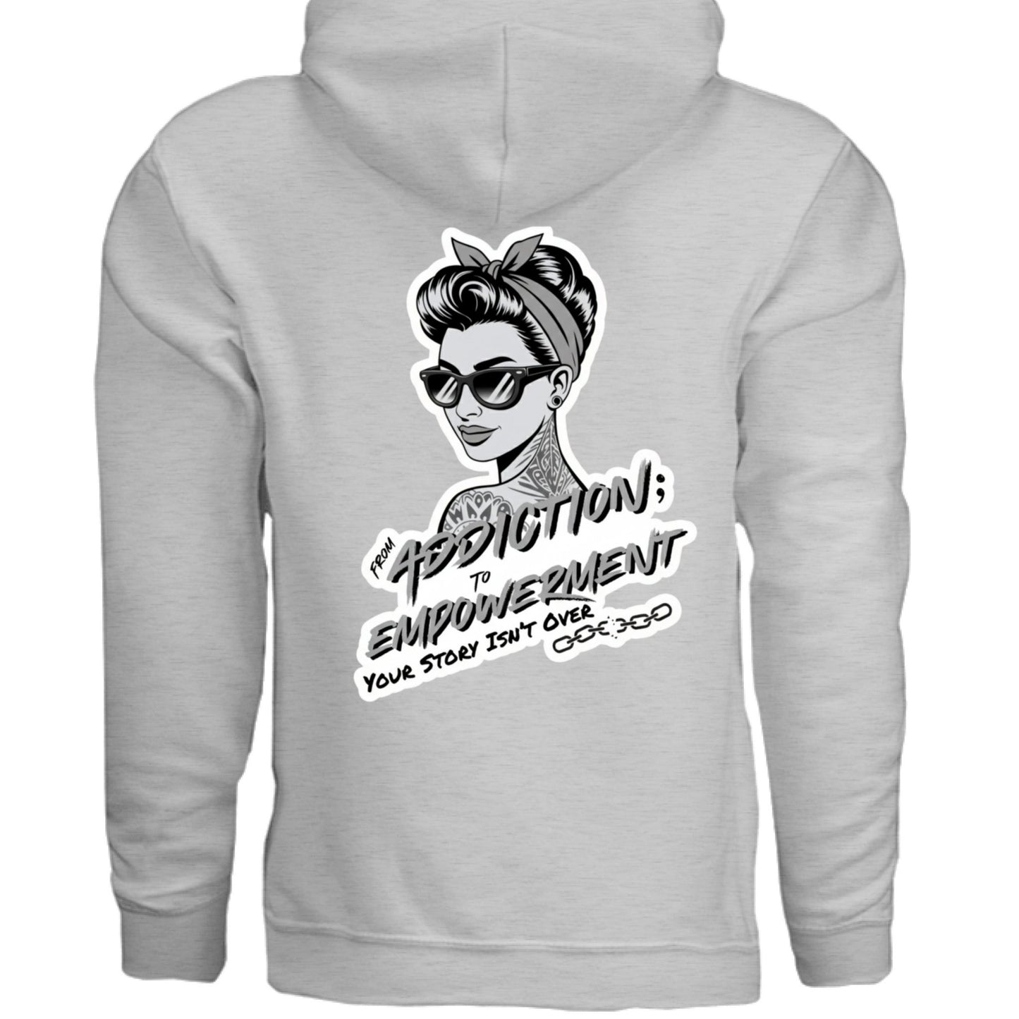 Grey Addiction → Empowerment Hoodie | Fierce Sweatshirt - Bubble Gum Wink