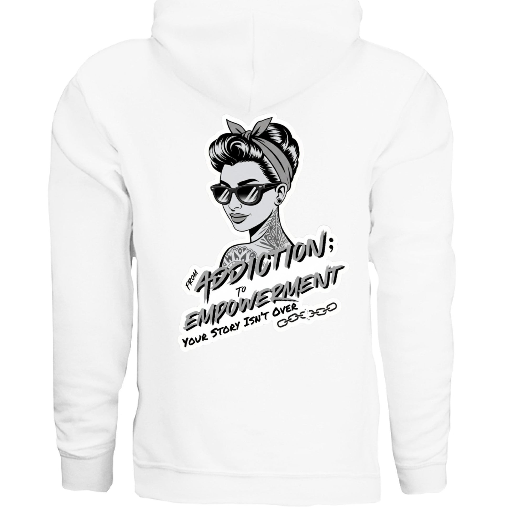Grey Addiction → Empowerment Hoodie | Fierce Sweatshirt - Bubble Gum Wink