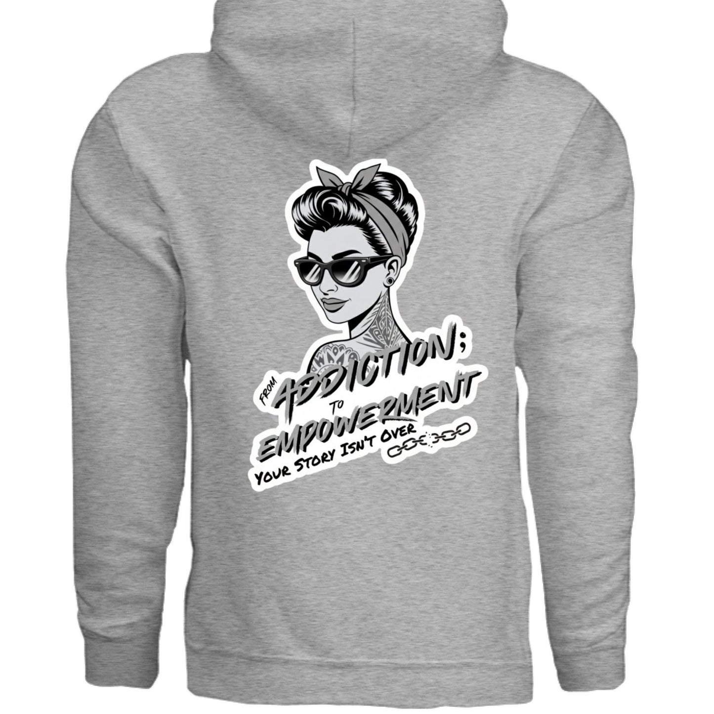 Grey Addiction → Empowerment Hoodie | Fierce Sweatshirt - Bubble Gum Wink