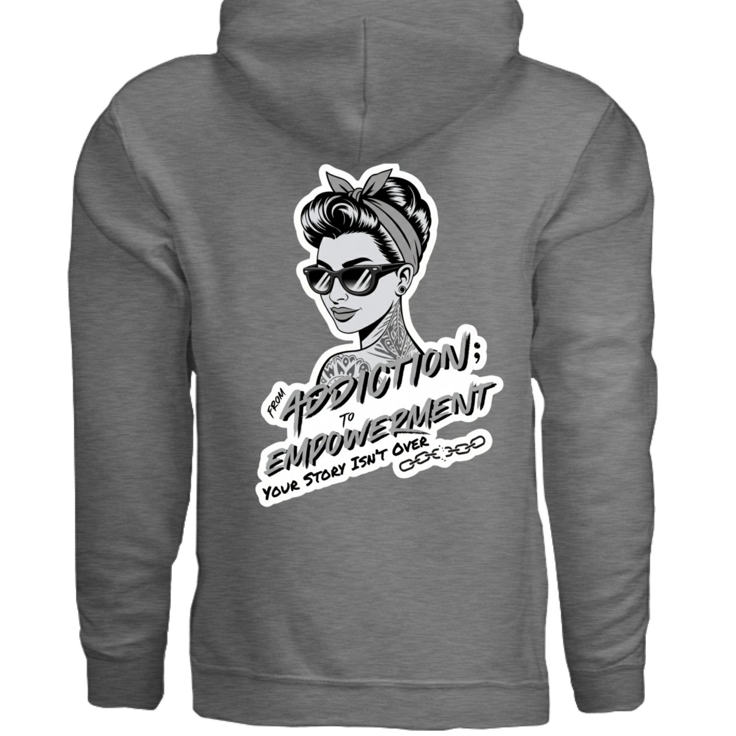 Grey Addiction → Empowerment Hoodie | Fierce Sweatshirt - Bubble Gum Wink