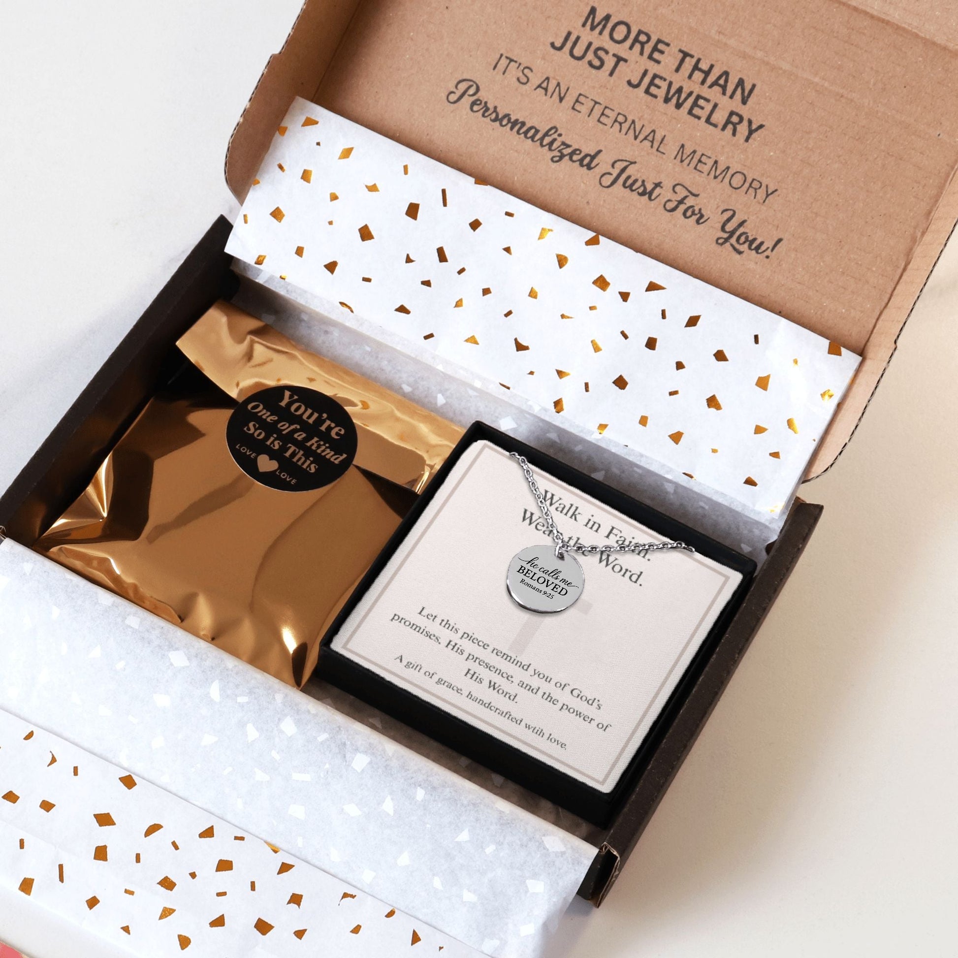 He Calls Me Beloved Coin Necklace – Romans 9:25 Scripture Pendant - Bubble Gum Wink