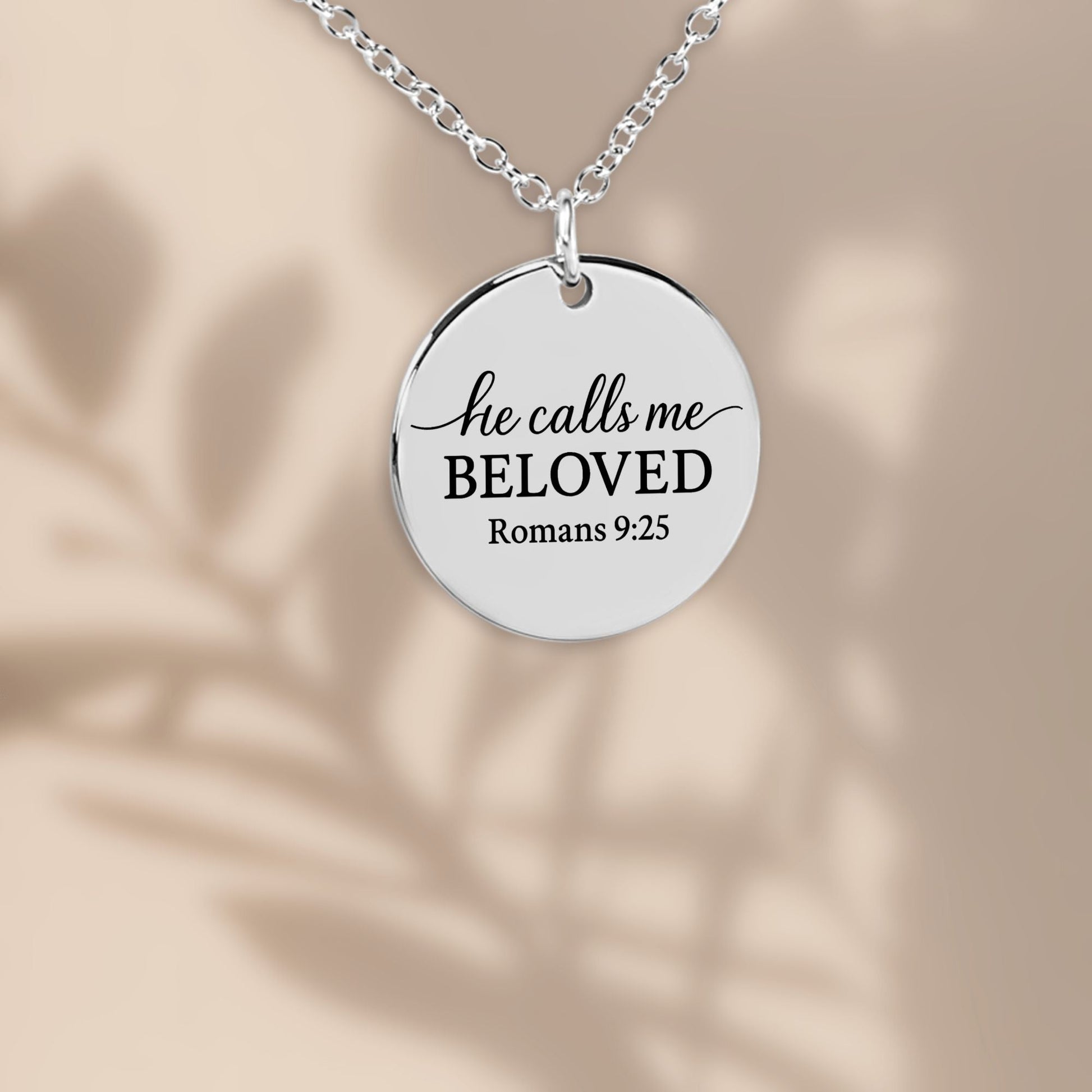 He Calls Me Beloved Coin Necklace – Romans 9:25 Scripture Pendant - Bubble Gum Wink