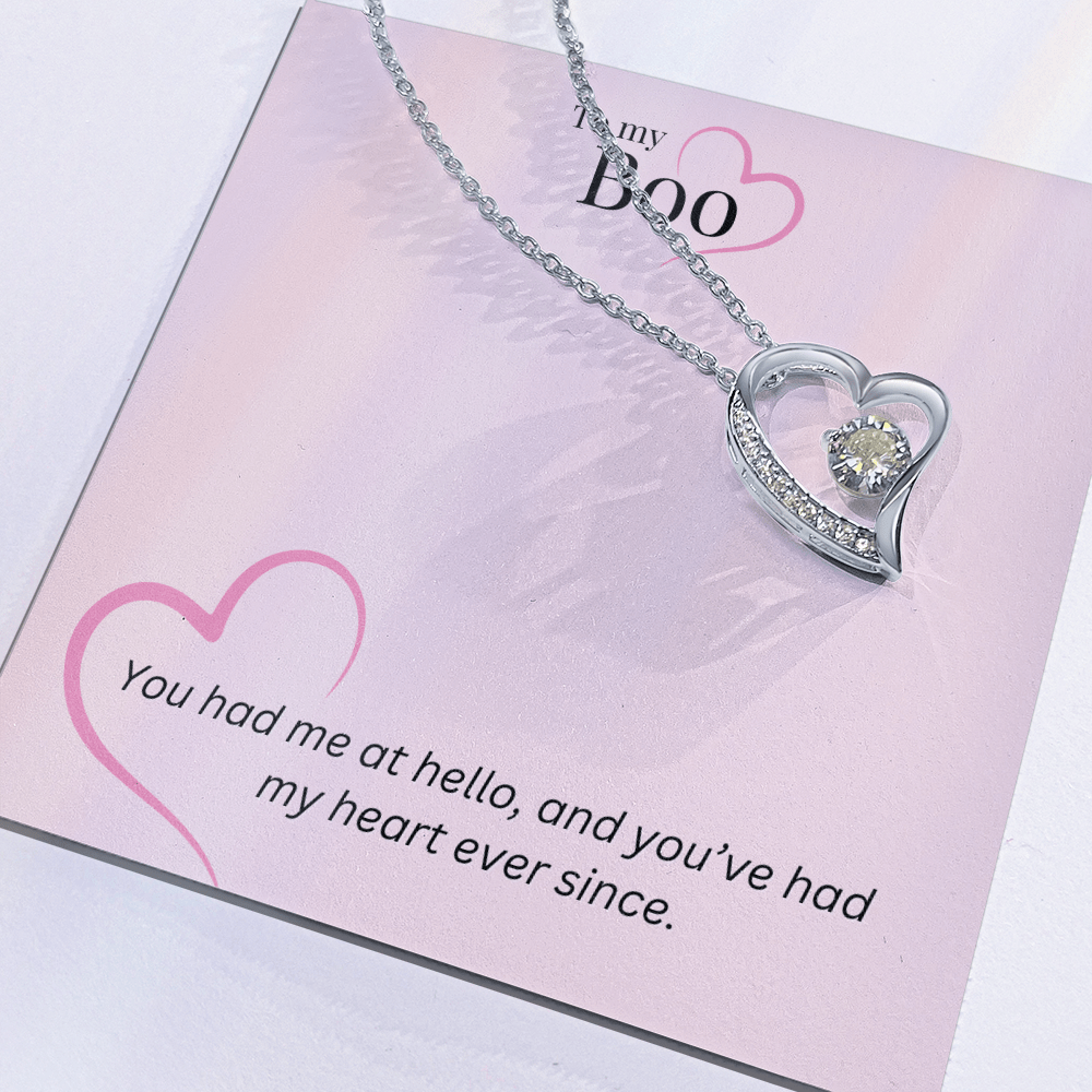 Heart Necklace, To My Boo - Bubble Gum Wink