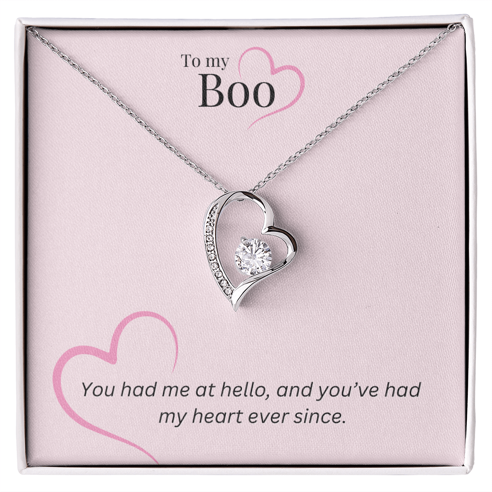 Heart Necklace, To My Boo - Bubble Gum Wink