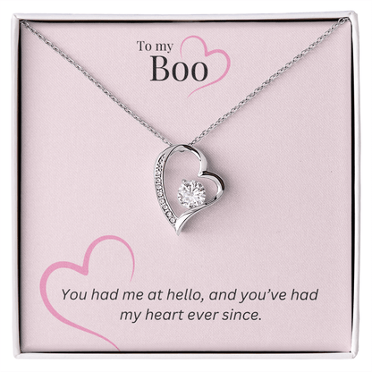 Heart Necklace, To My Boo - Bubble Gum Wink
