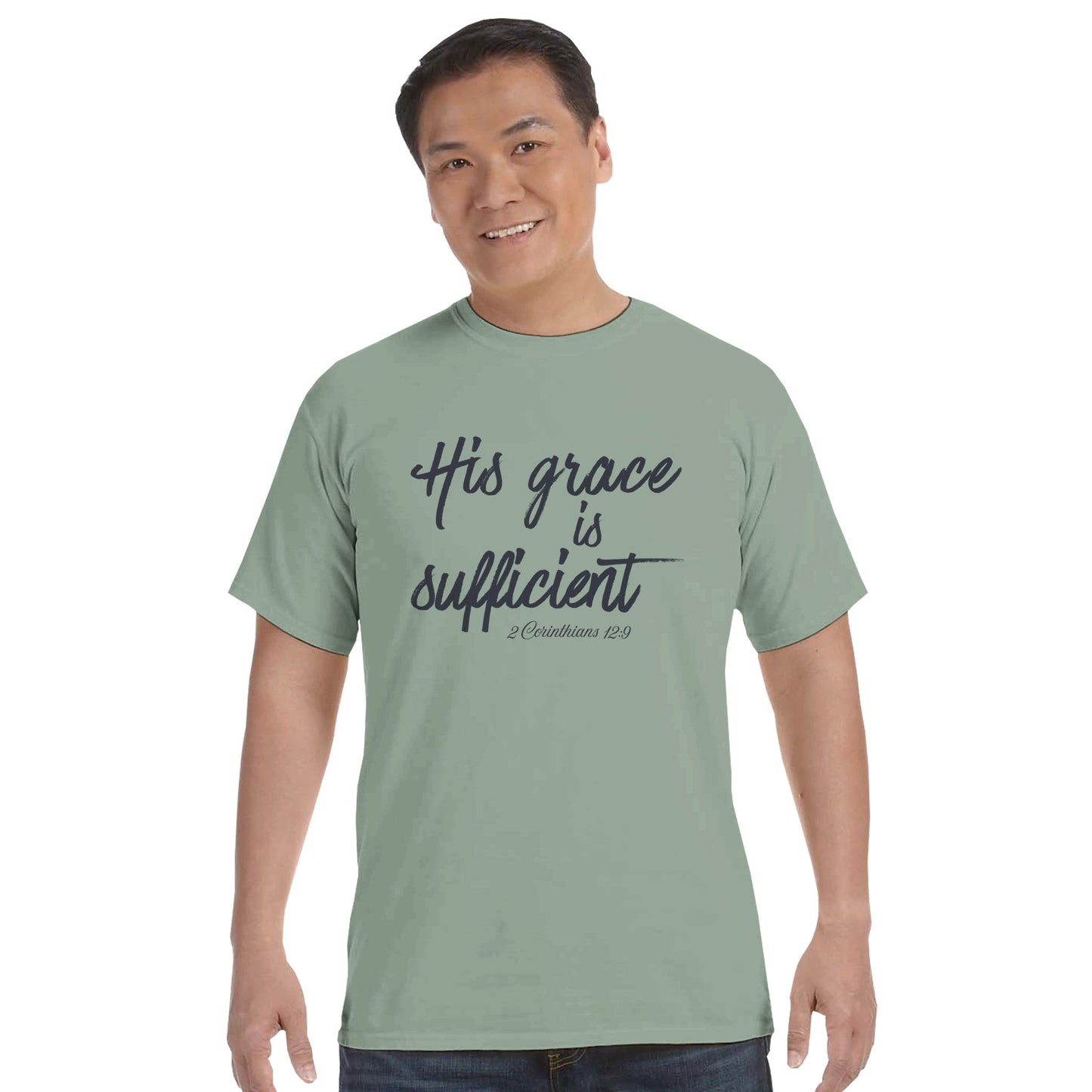 His Grace Is Sufficient Faith Forward Tee - Bubble Gum Wink