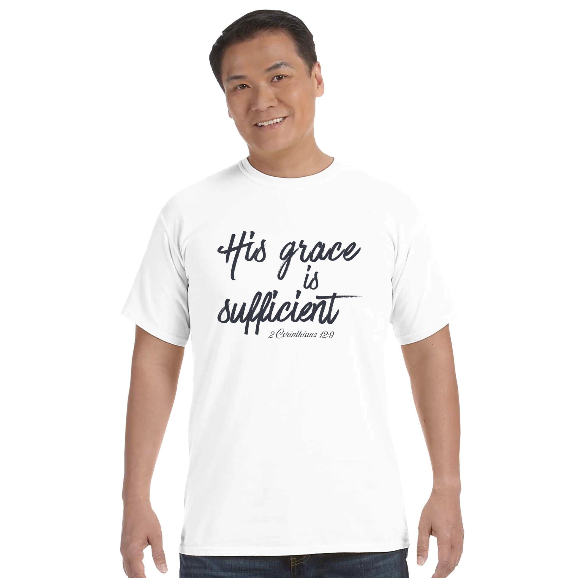 His Grace Is Sufficient Faith Forward Tee - Bubble Gum Wink