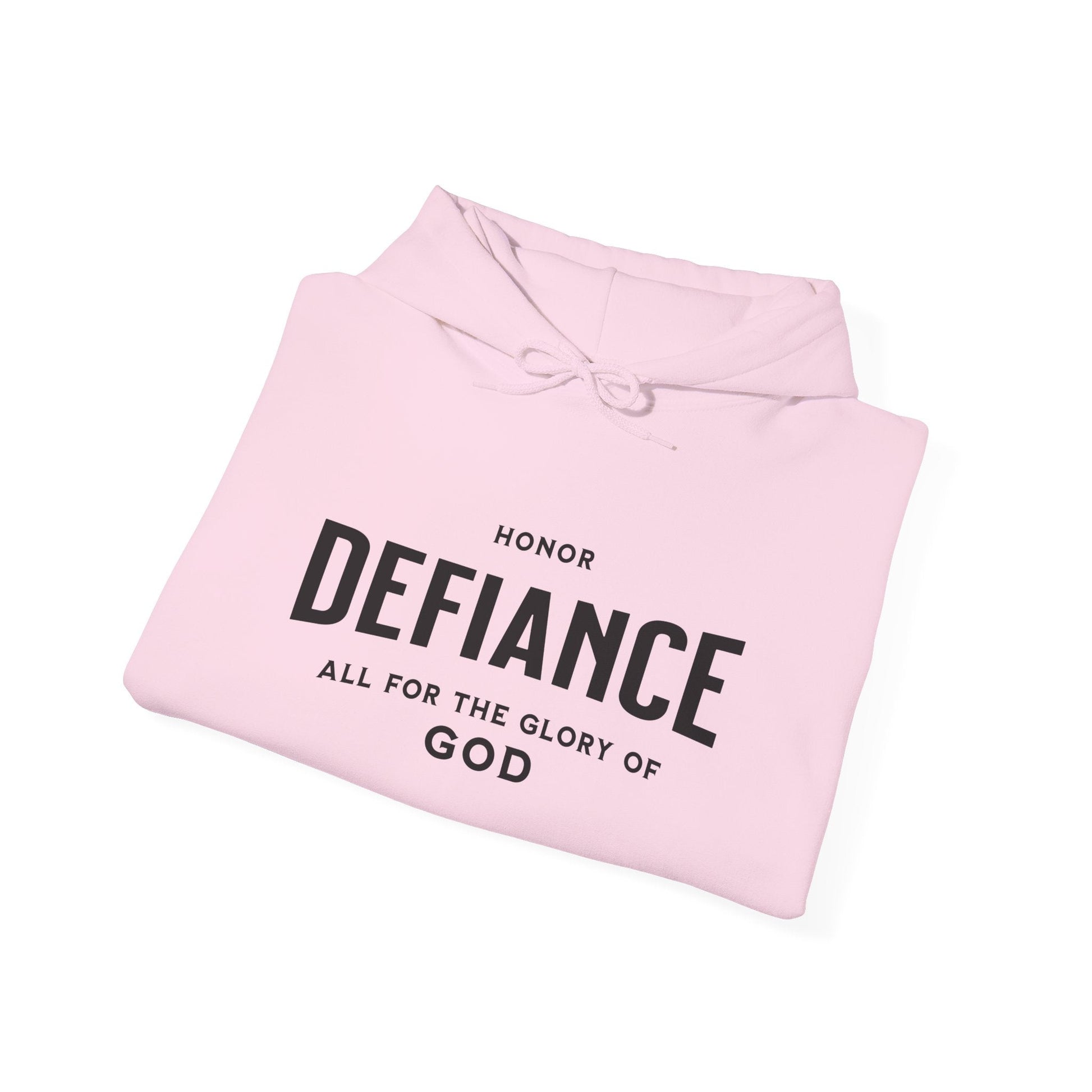 Honor Defiance Pullover Hoodie | Christian Hoodie for Bold Faith - Bubble Gum Wink