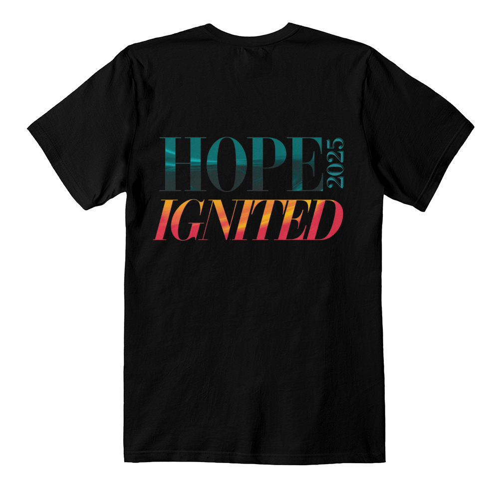 Hope Ignited 2025 | Bold Back Print Motivational T-Shirt - Bubble Gum Wink