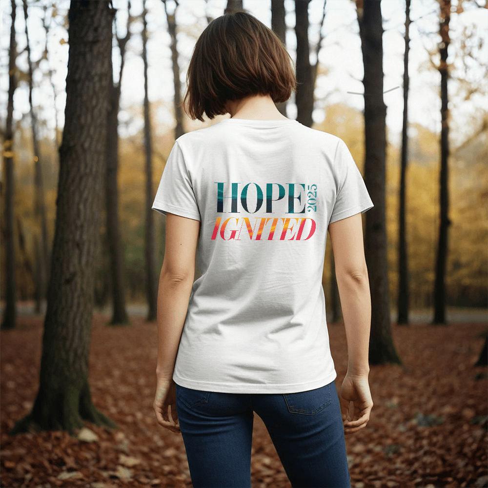 Hope Ignited 2025 | Bold Back Print Motivational T-Shirt - Bubble Gum Wink