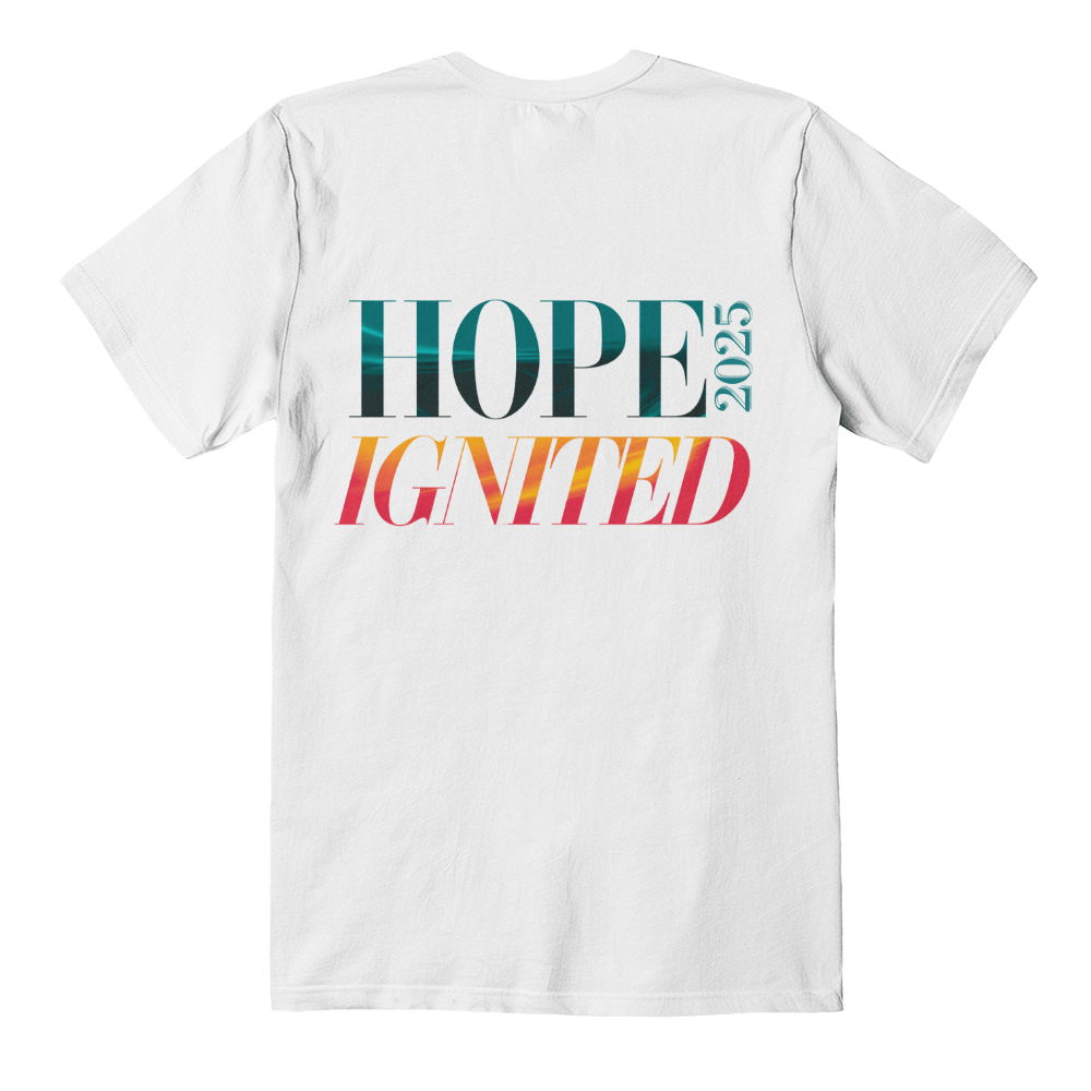 Hope Ignited 2025 | Bold Back Print Motivational T-Shirt - Bubble Gum Wink