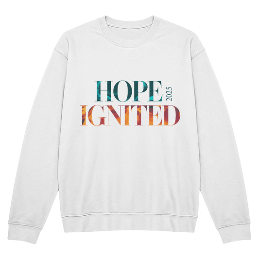 Hope Ignited 2025 Sweatshirt | Inspirational Unisex Crewneck - Bubble Gum Wink