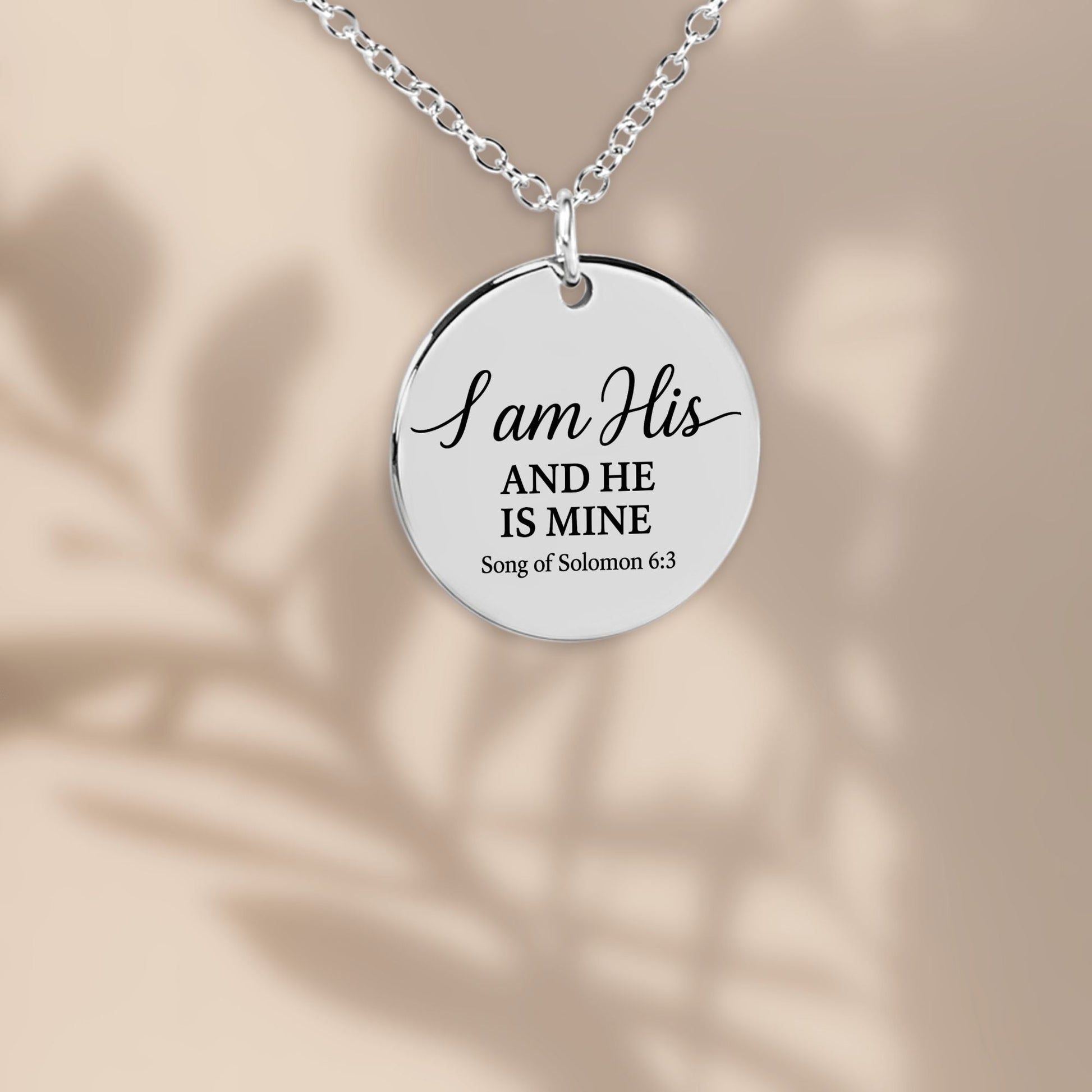 I Am His Coin Necklace – Song of Solomon 6:3 Love - Inspired Pendant - Bubble Gum Wink