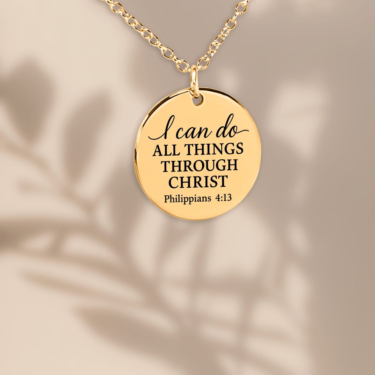 I Can Do All Things Coin Necklace – Philippians 4:13 Engraved Pendant - Bubble Gum Wink