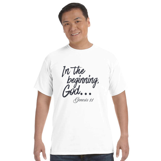 In the Beginning, God… Faith Forward Tee - Bubble Gum Wink