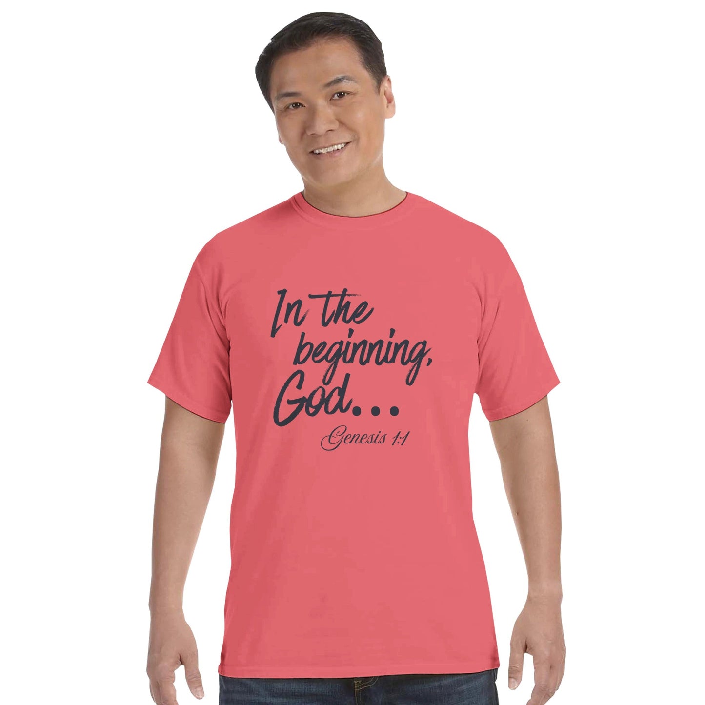 In the Beginning, God… Faith Forward Tee - Bubble Gum Wink