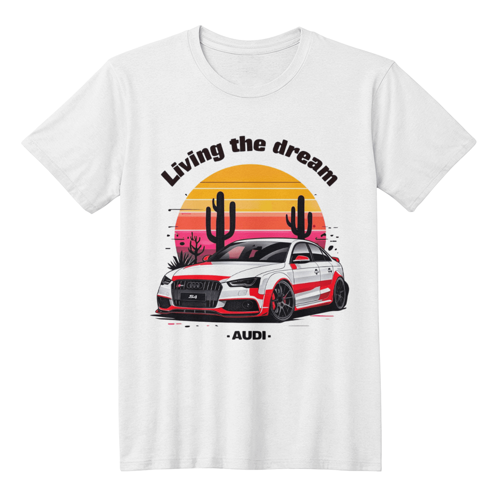 Living the Dream – Audi Desert Sunset Tee - Bubble Gum Wink
