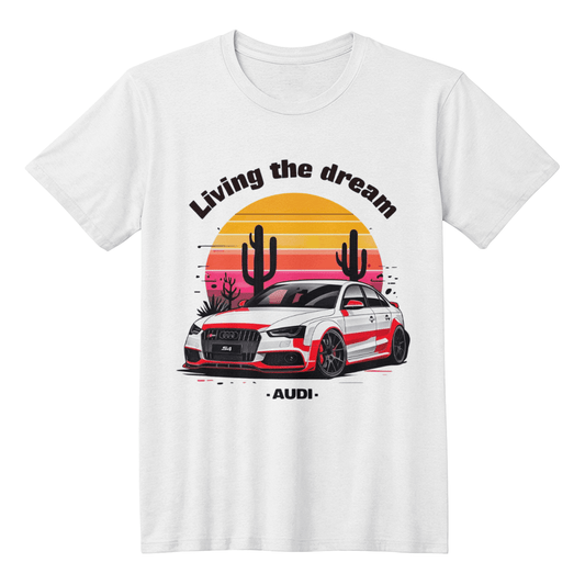 Living the Dream – Audi Desert Sunset Tee - Bubble Gum Wink