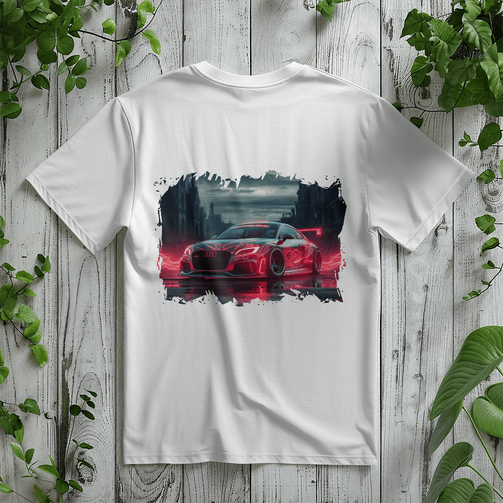 Midnight Racer – Audi RS Power Back - Print Tee - Bubble Gum Wink