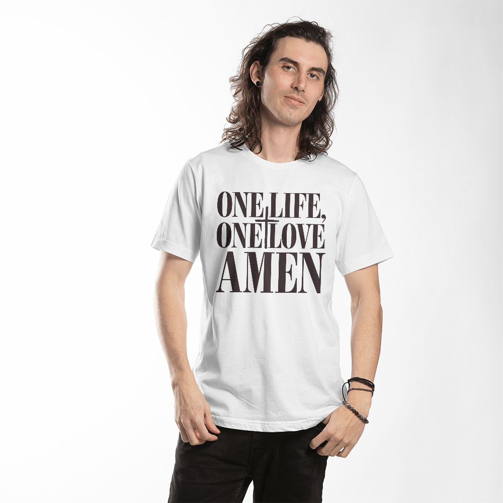 One Life, One Love, Amen – Bold Faith Tee - Bubble Gum Wink